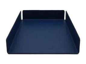 Bac à courrier en cuir bleu cobalt format A4