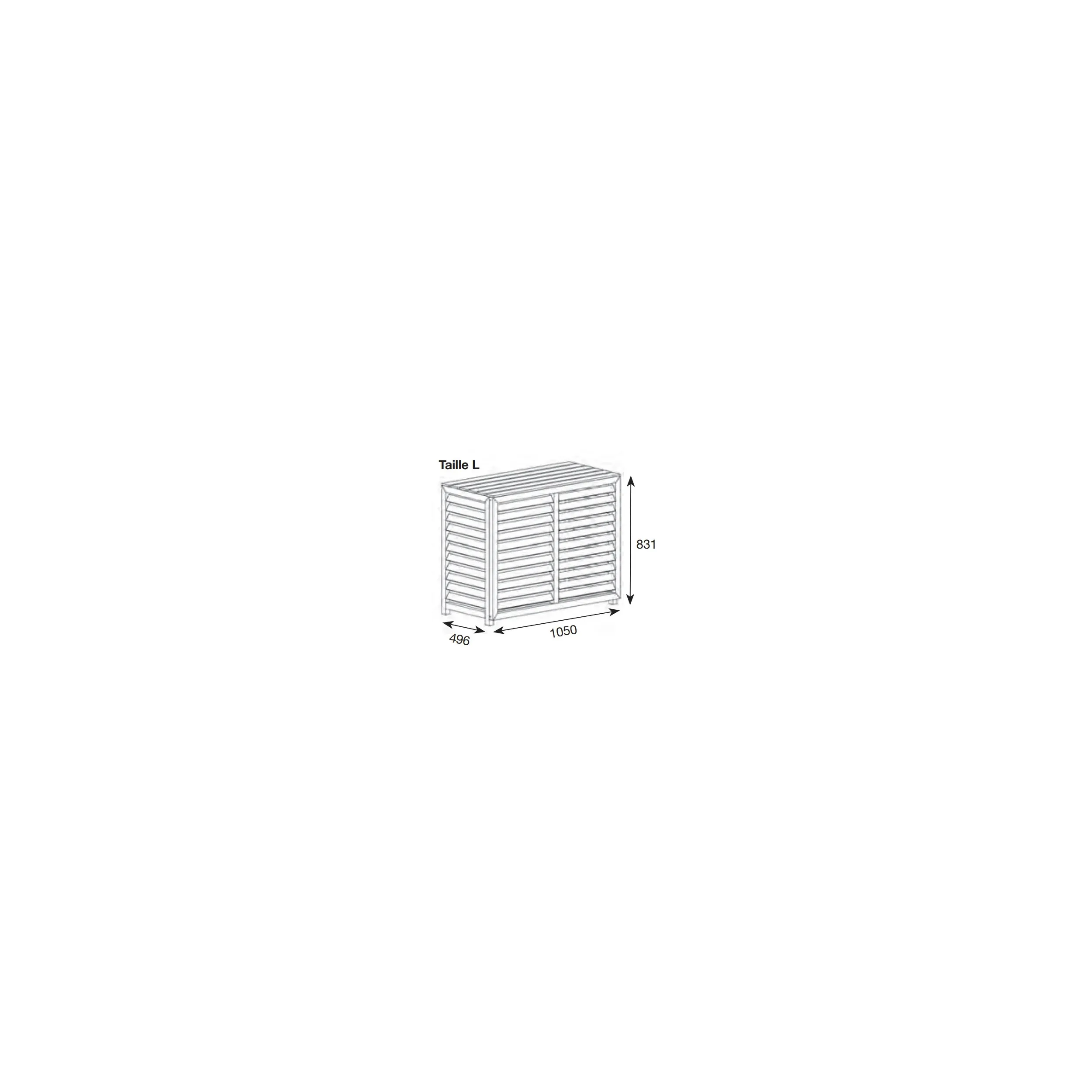 Cache climatisation extérieur composite blanc, 1050x496x831 mm