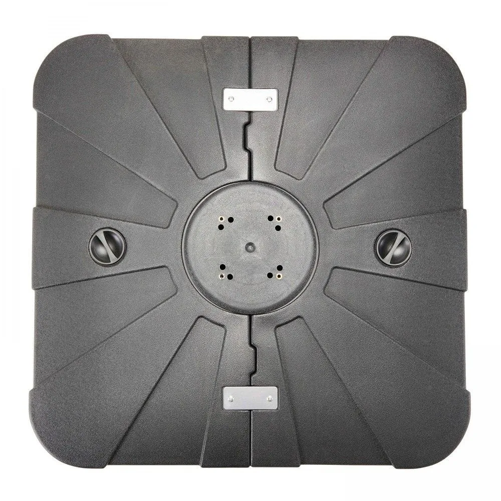 Parasol déporté 3x3m et dalles à lester sur roues aluminium gris