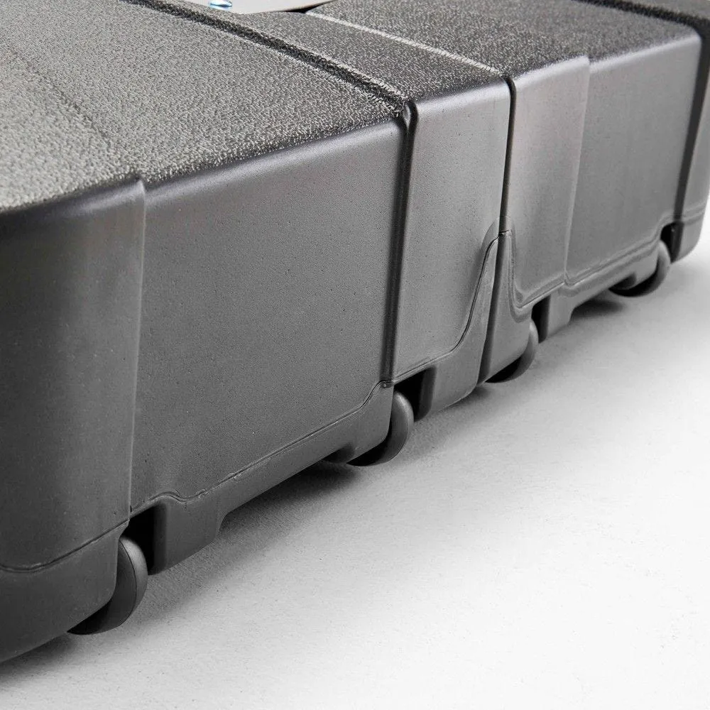 Parasol déporté 3x3m et dalles à lester sur roues aluminium gris