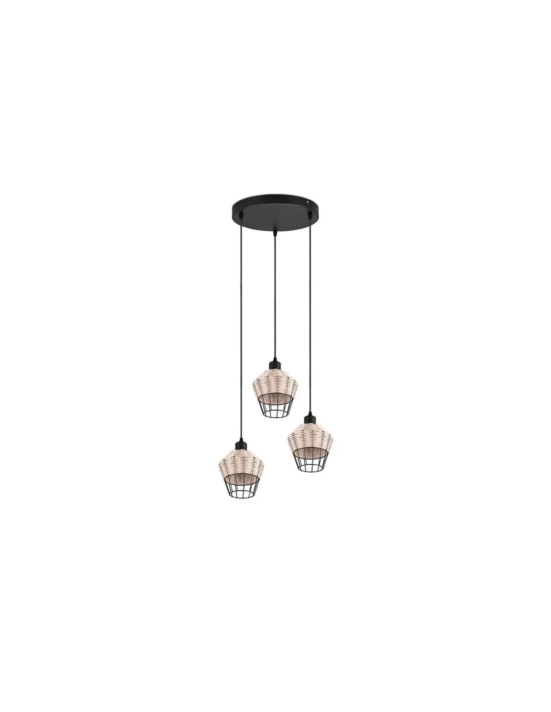 Plafonnier LED BORKA 3 lumières, hauteur réglable | LéonLeds