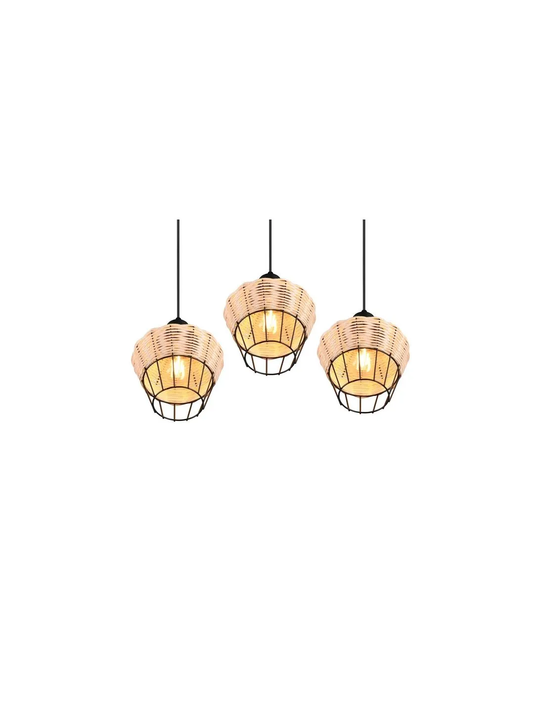 Plafonnier LED BORKA 3 lumières, hauteur réglable | LéonLeds
