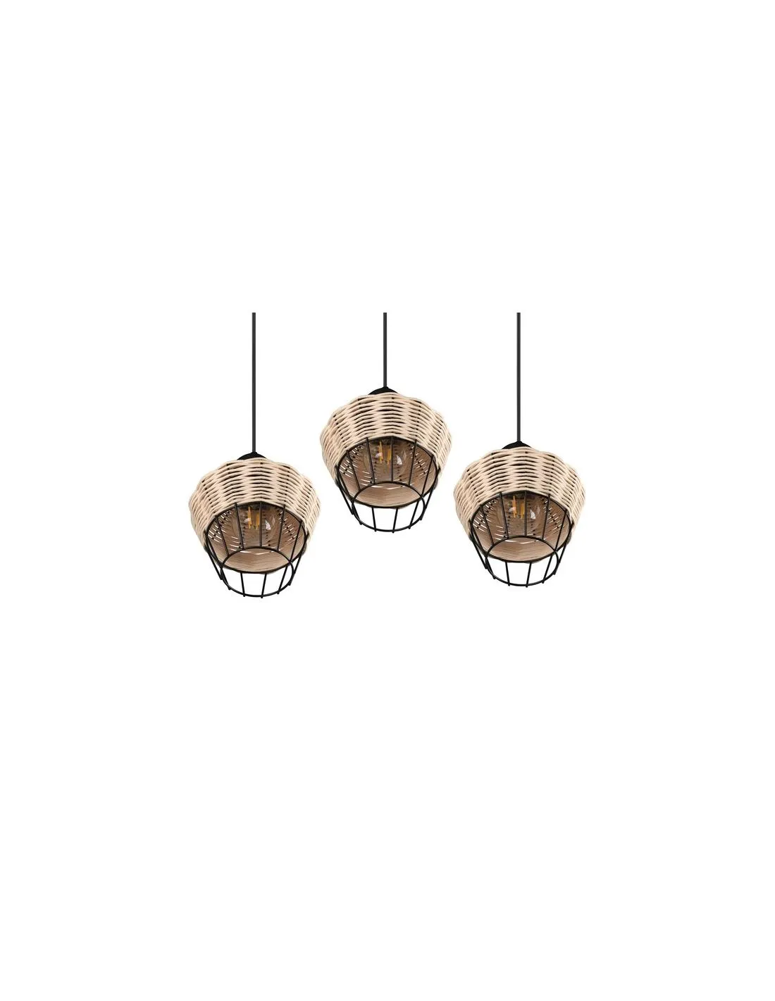 Plafonnier LED BORKA 3 lumières, hauteur réglable | LéonLeds