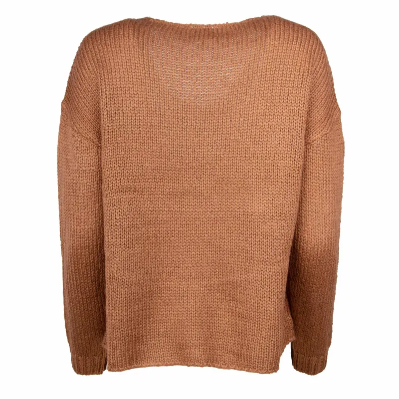 Pull manches longues col V grosse maille Femme ONLY à prix dégriffé !