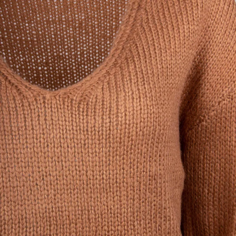 Pull manches longues col V grosse maille Femme ONLY à prix dégriffé !