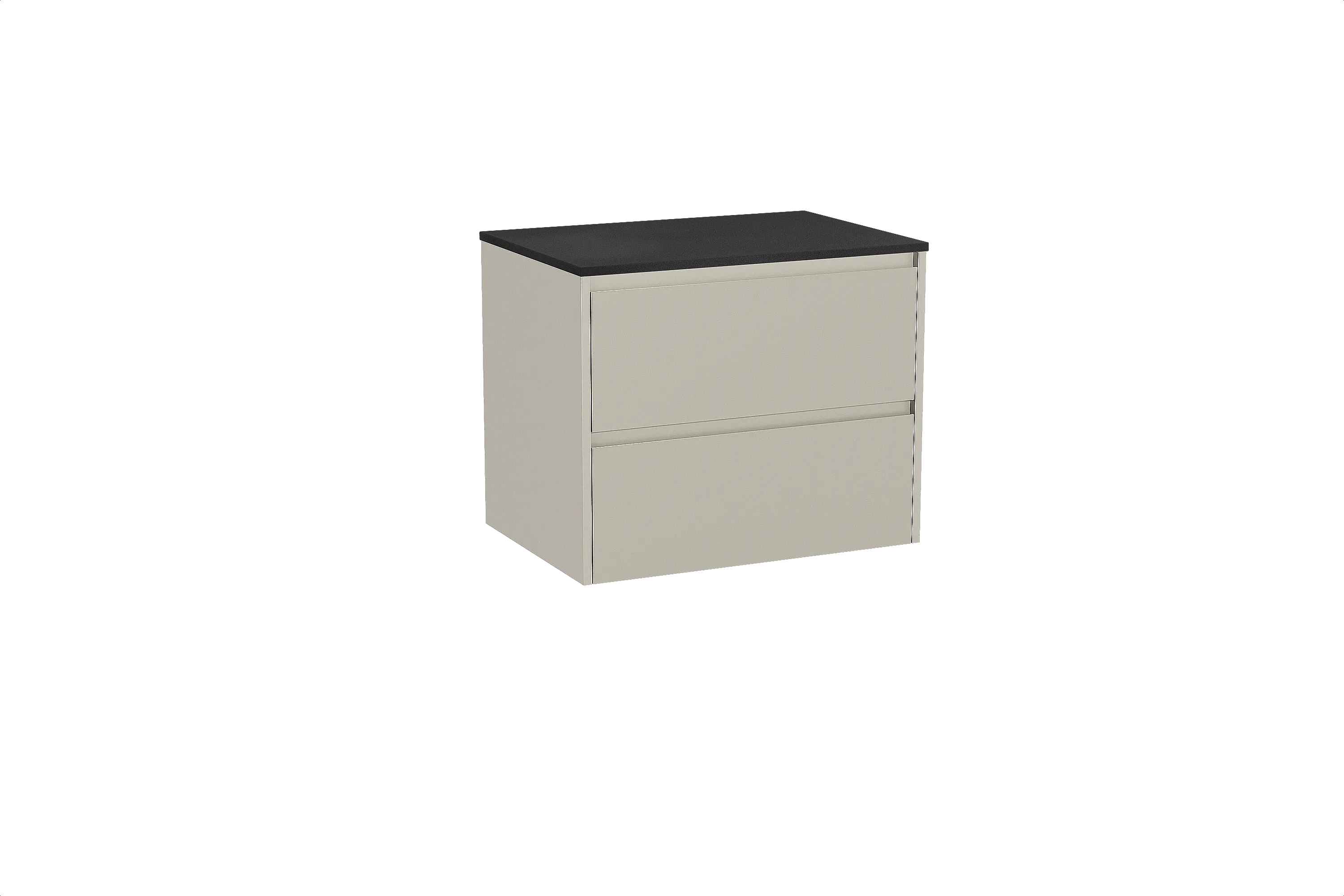 Storke Seda meuble salle de bains suspendu 75 x 52 cm soie grise avec Panton tablette simple en mdf enduit de poudre noir mat