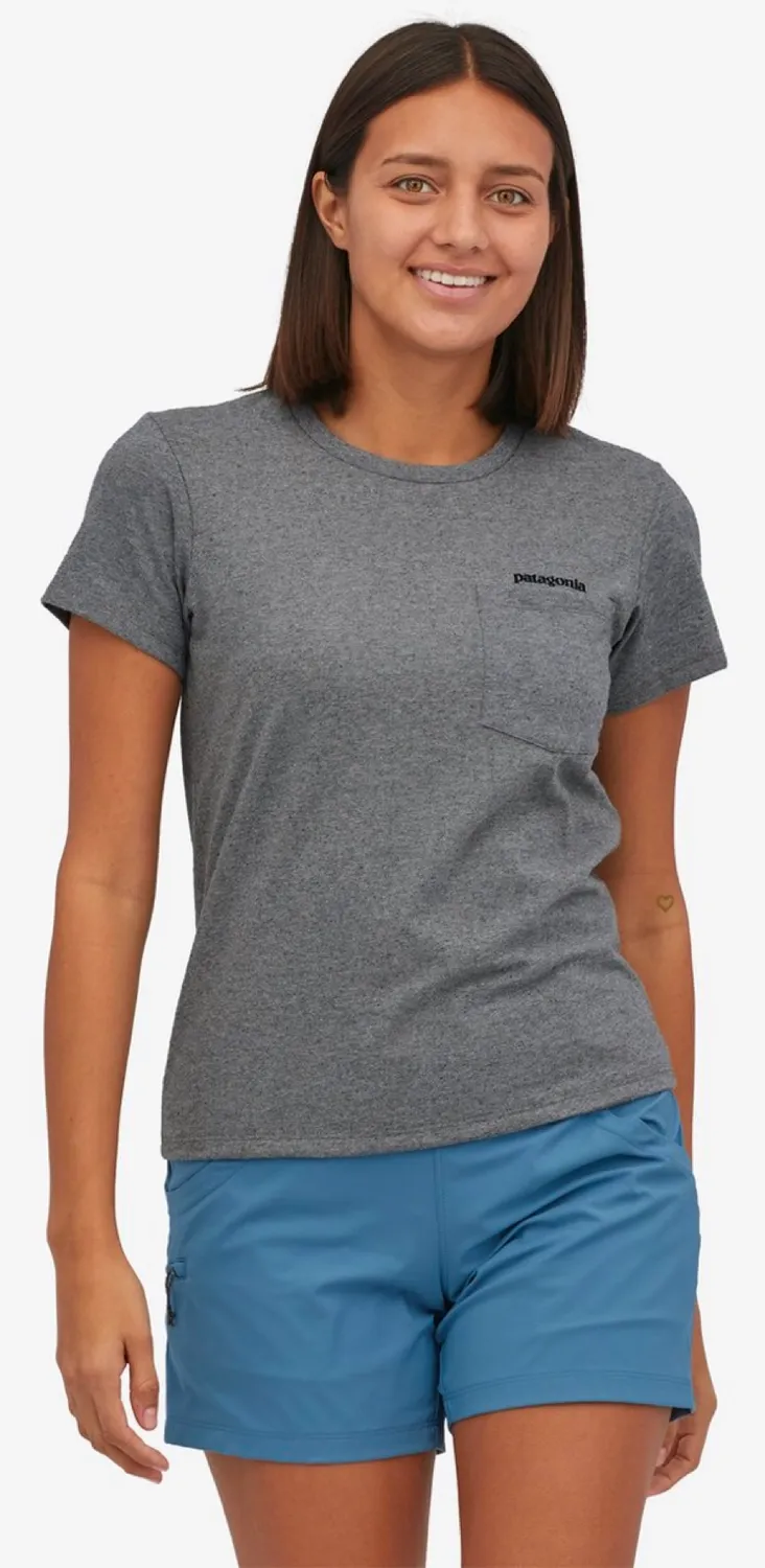 T-shirt Patagonia Femme Home Water Trout Pocket Responsibili Tee Gravel Heather