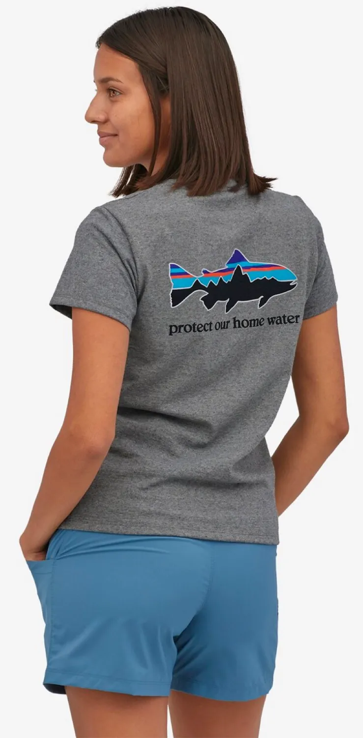 T-shirt Patagonia Femme Home Water Trout Pocket Responsibili Tee Gravel Heather